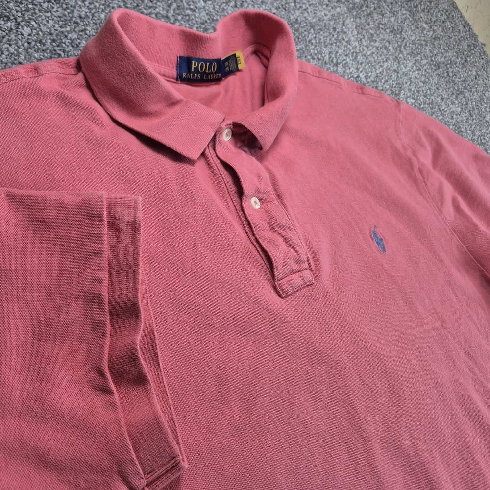 Polo Ralph Lauren Mens Size 2XB Polo Shirt Short‎ Sleeve Pink Cotton